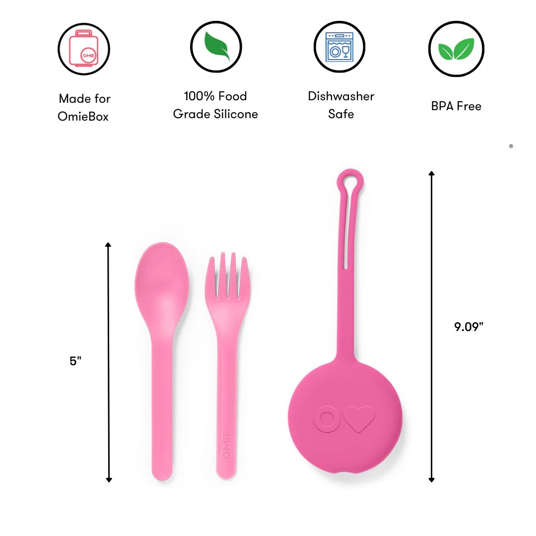 Omielife - Omielife - Bestekset in Hoesje OmiePod - Bubbel roze - Playlaan