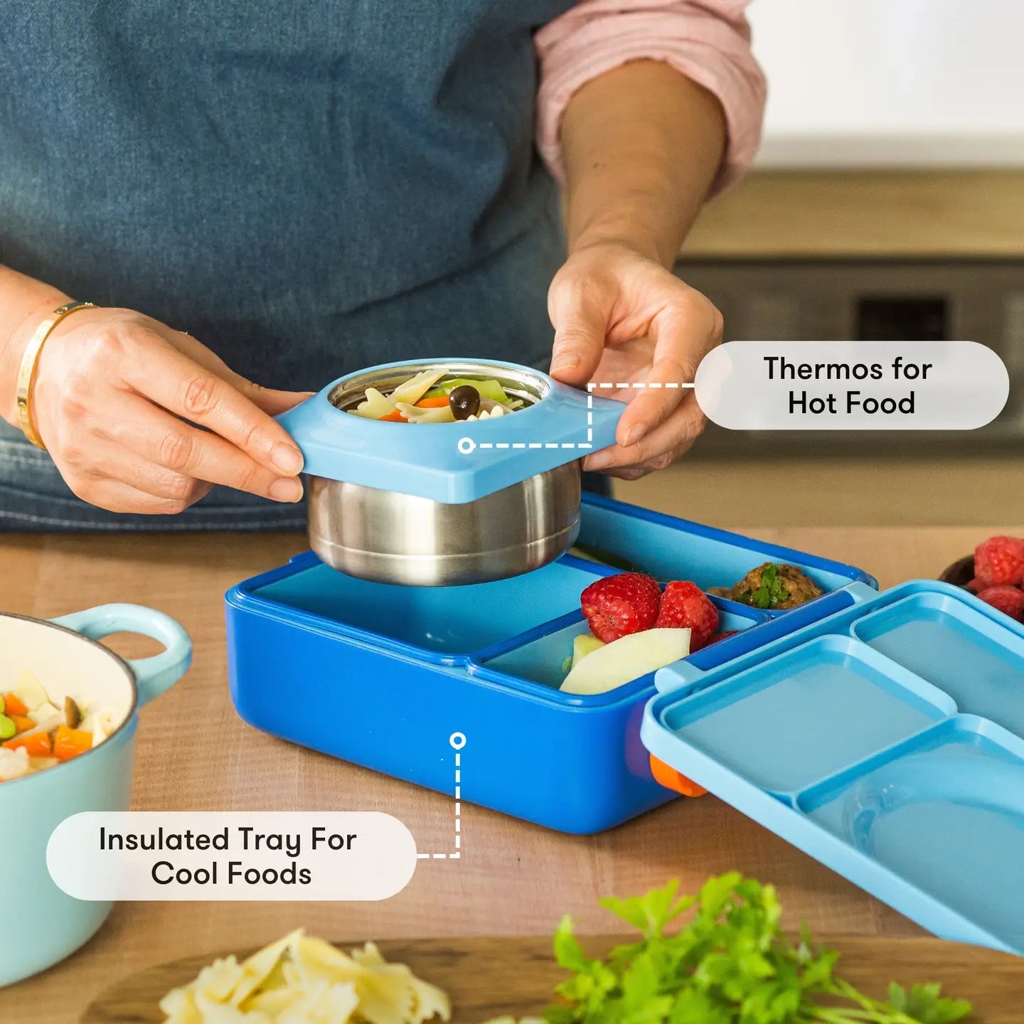 Omielife - Omielife - OmieBox Bento lunchbox - Blauwe lucht - Playlaan