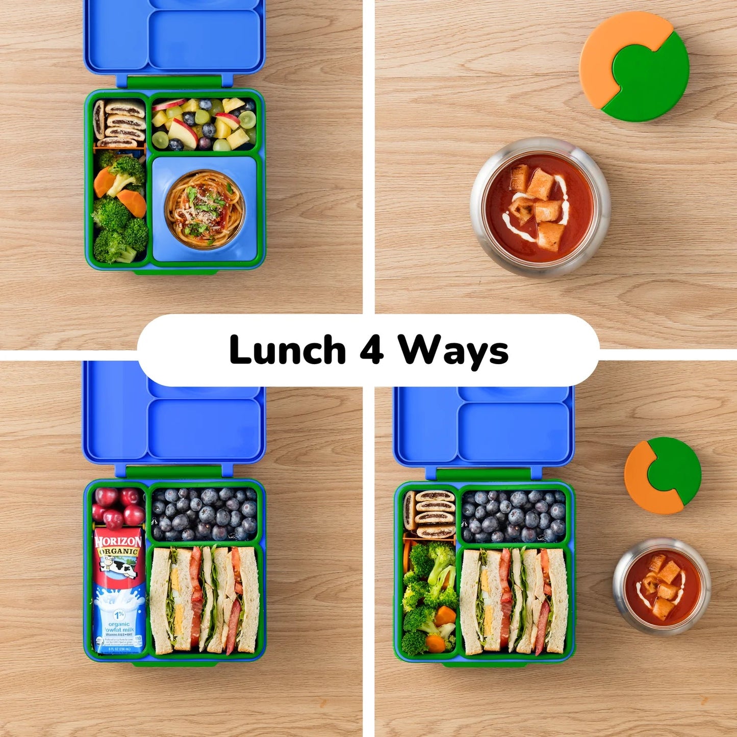 Omielife - Omielife - OmieBox Bento lunchbox met RVS thermos soepbeker - Monster - Playlaan