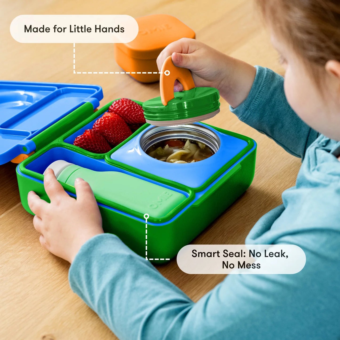 Omielife - Omielife - OmieBox Bento lunchbox met RVS thermos soepbeker - Monster - Playlaan