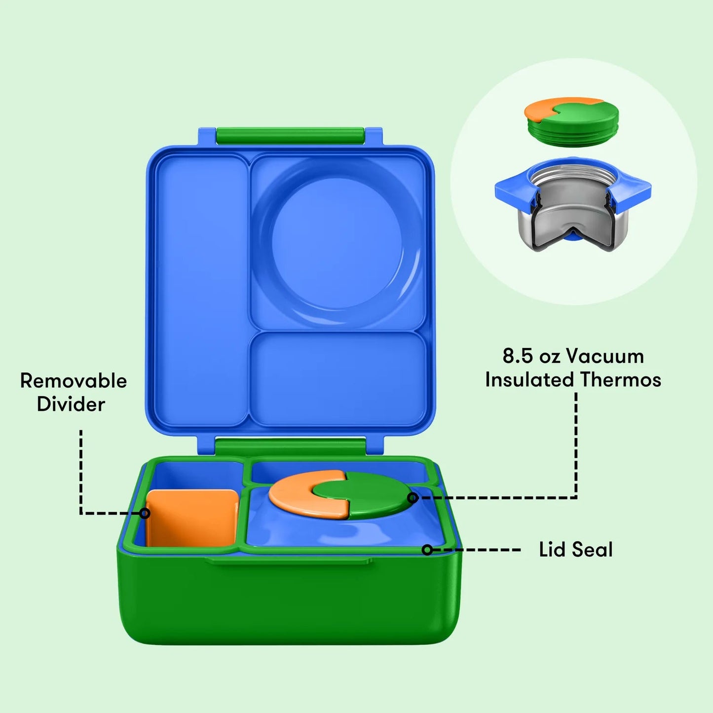 Omielife - Omielife - OmieBox Bento lunchbox met RVS thermos soepbeker - Monster - Playlaan