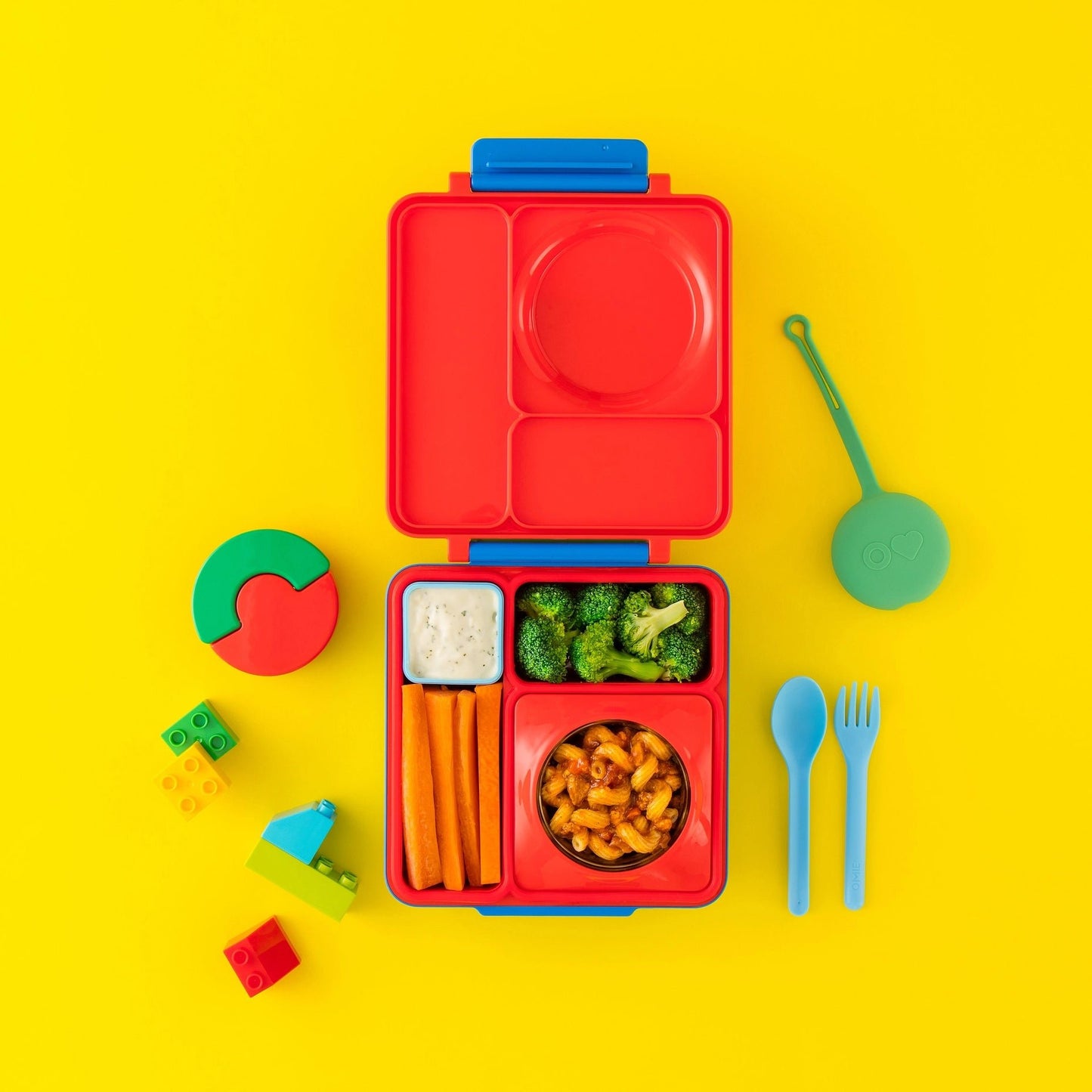 Omielife - Omielife - OmieBox Bento lunchbox met RVS thermos soepbeker - Scooter rood - Playlaan