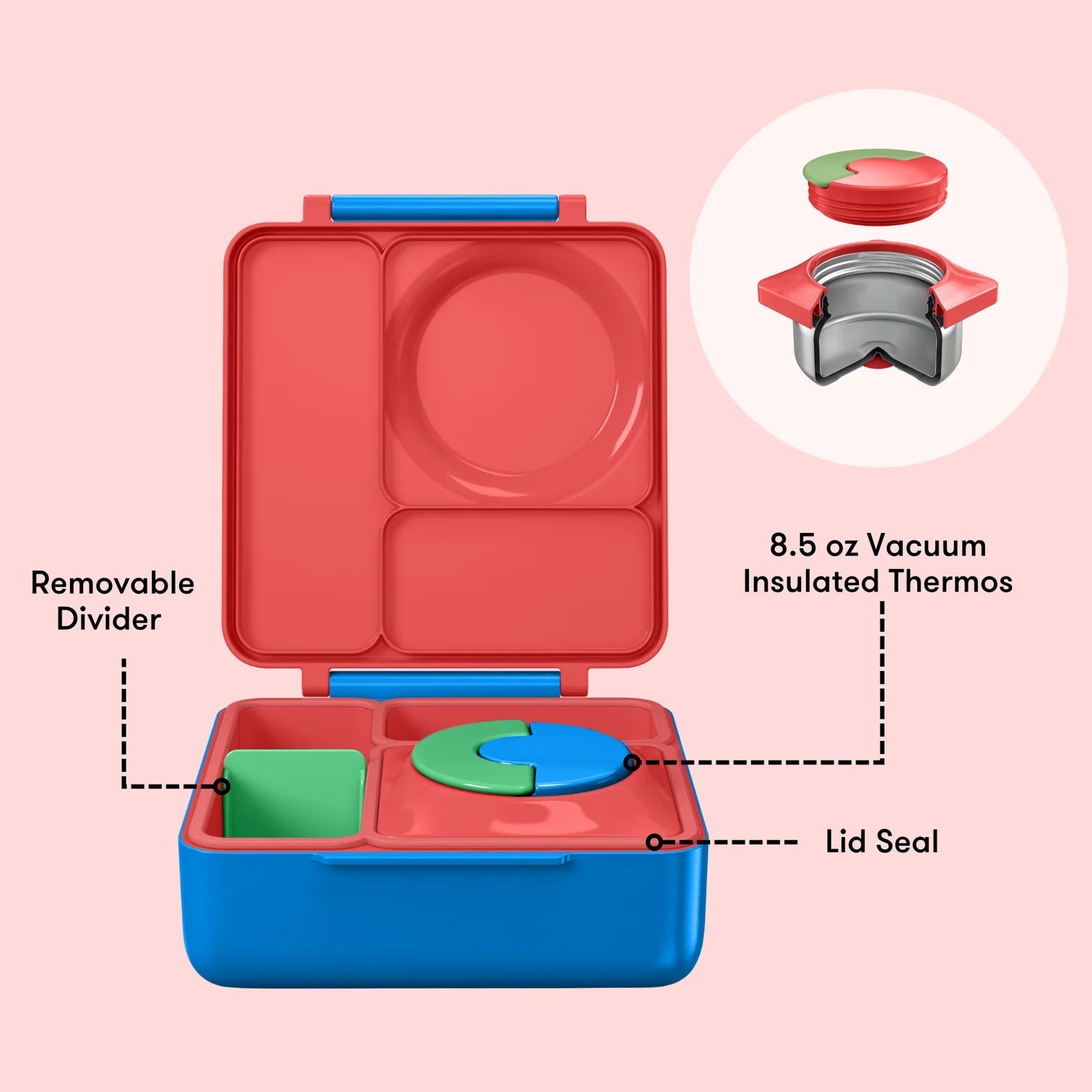 Omielife - Omielife - OmieBox Bento lunchbox met RVS thermos soepbeker - Scooter rood - Playlaan