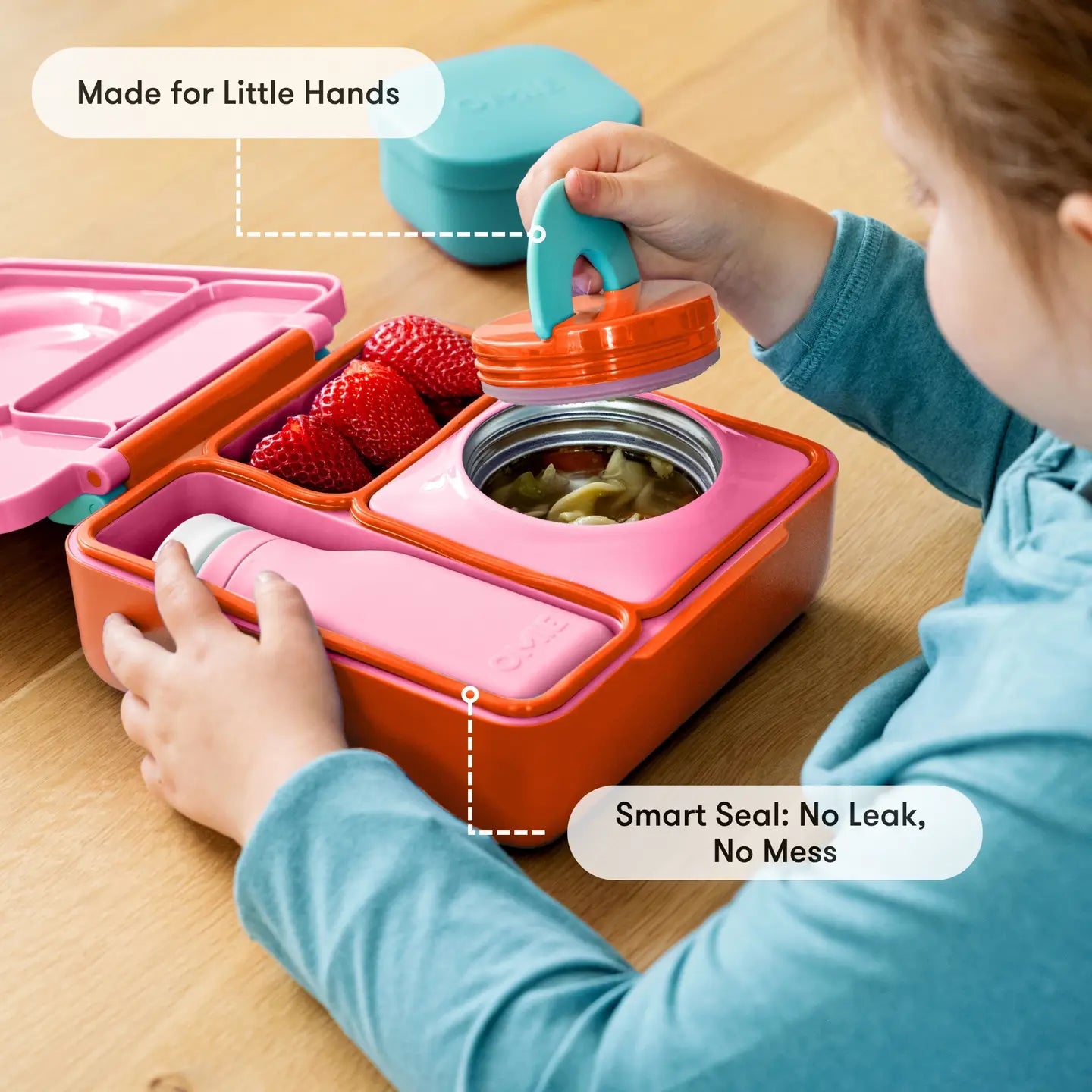 Omielife - Omielife - OmieBox Bento lunchbox - Roze bes - Playlaan