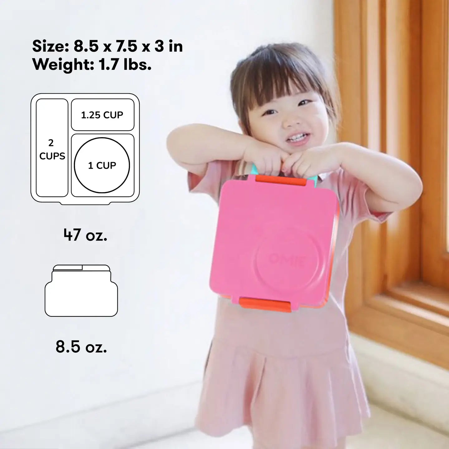Omielife - Omielife - OmieBox Bento lunchbox - Roze bes - Playlaan