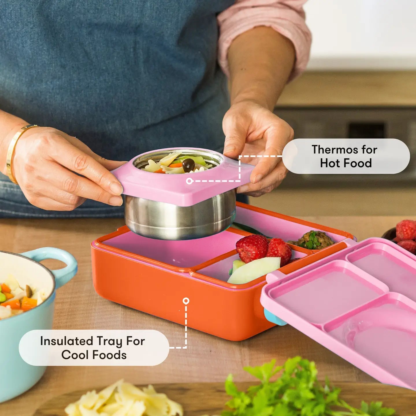 Omielife - Omielife - OmieBox Bento lunchbox - Roze bes - Playlaan