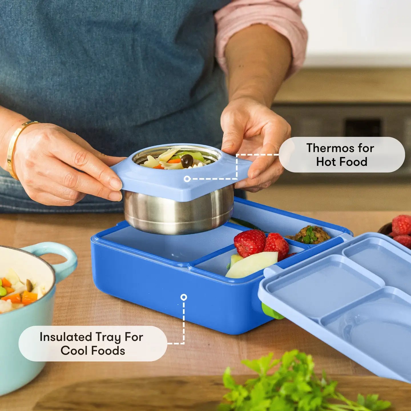 Omielife - Omielife - OmieBox Bento lunchbox - Zeeblauw - Playlaan