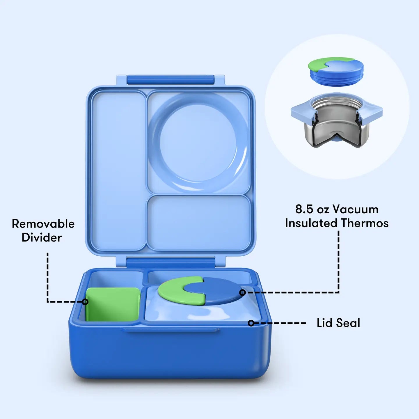 Omielife - Omielife - OmieBox Bento lunchbox - Zeeblauw - Playlaan