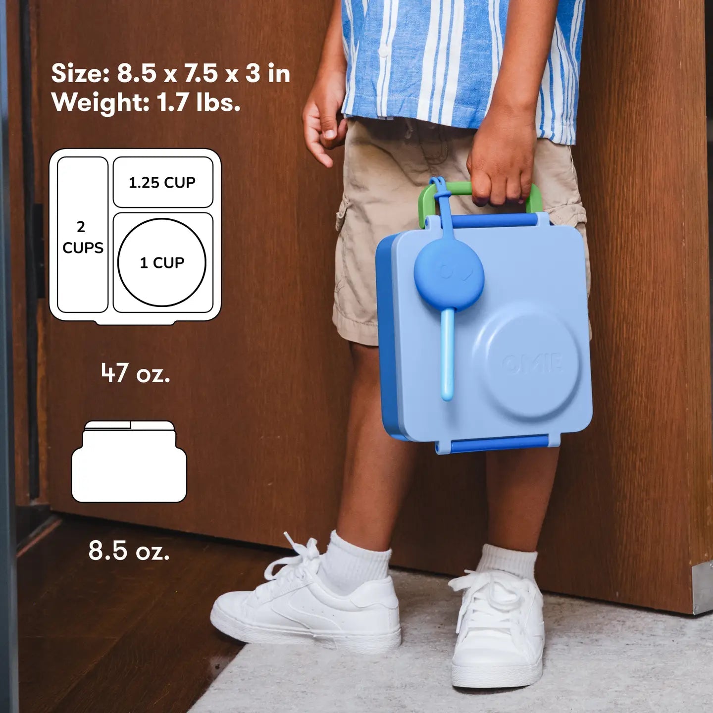Omielife - Omielife - OmieBox Bento lunchbox - Zeeblauw - Playlaan