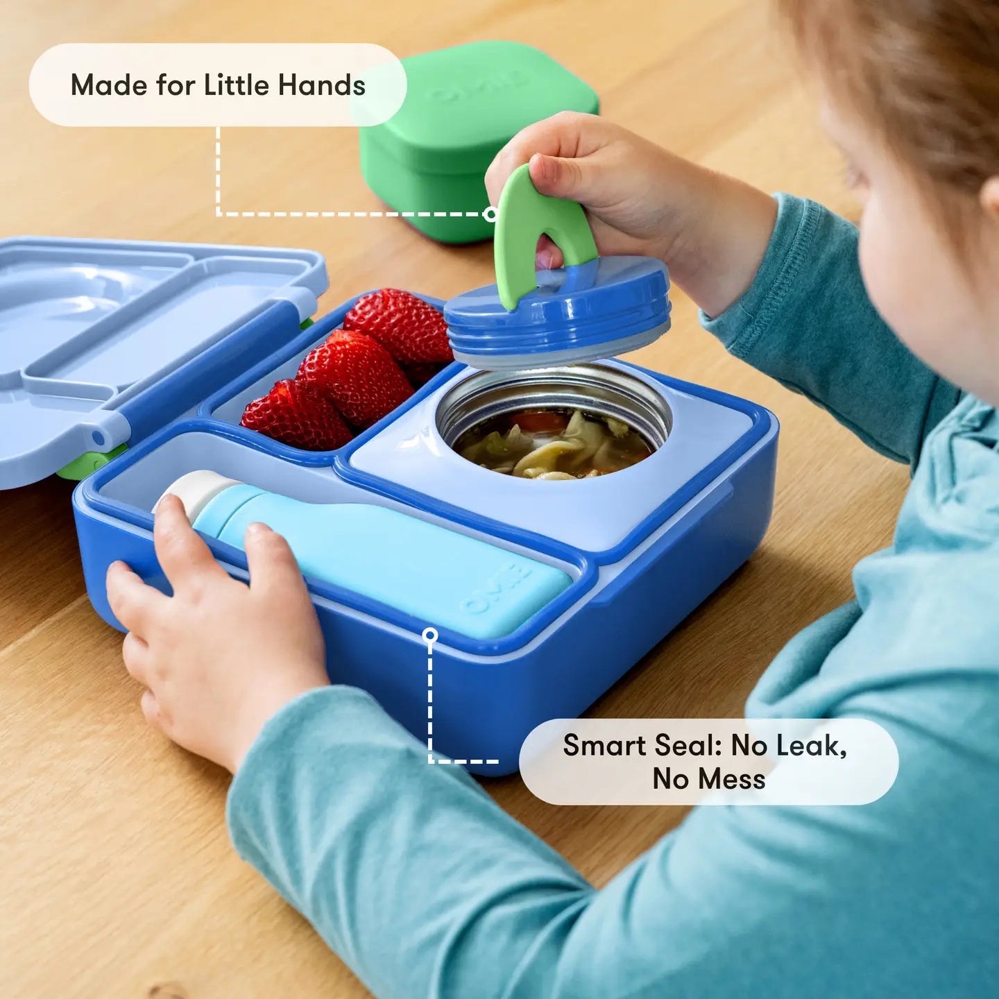 Omielife - Omielife - OmieBox Bento lunchbox - Zeeblauw - Playlaan