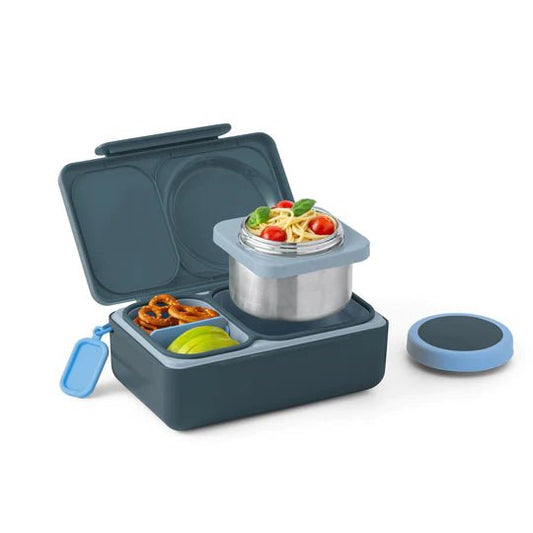 Omielife - Omielife - OmieBox UP Bento lunchbox met RVS thermos soepbeker - Grafiet - Playlaan