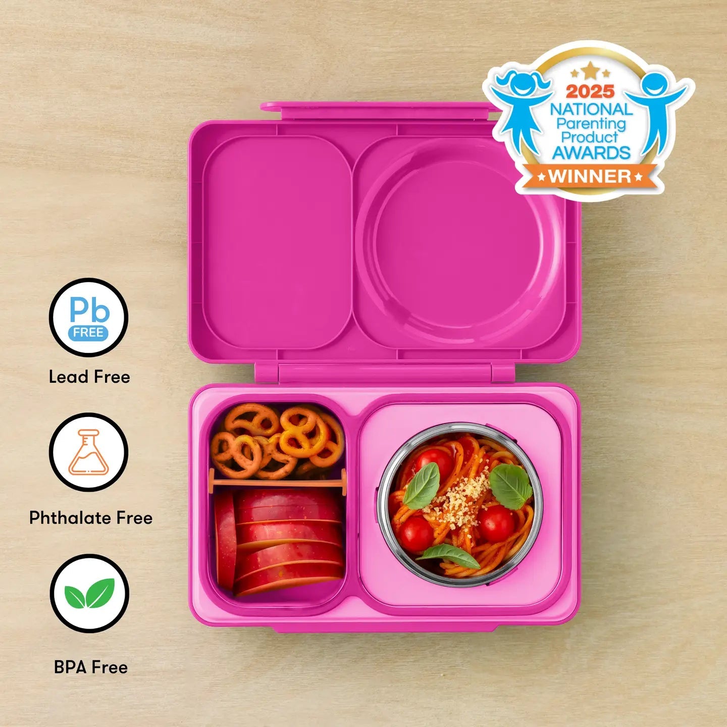Omielife - Omielife - OmieBox UP Bento lunchbox met RVS thermos soepbeker - Pop Pink - Playlaan