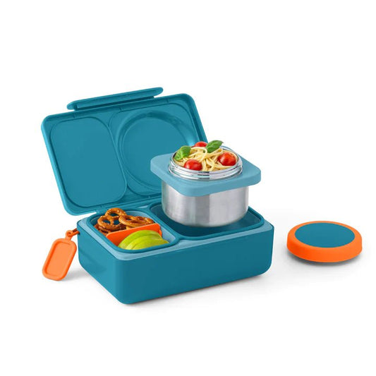 Omielife - Omielife - OmieBox UP Bento lunchbox met RVS thermos soepbeker - Teal groen - Playlaan
