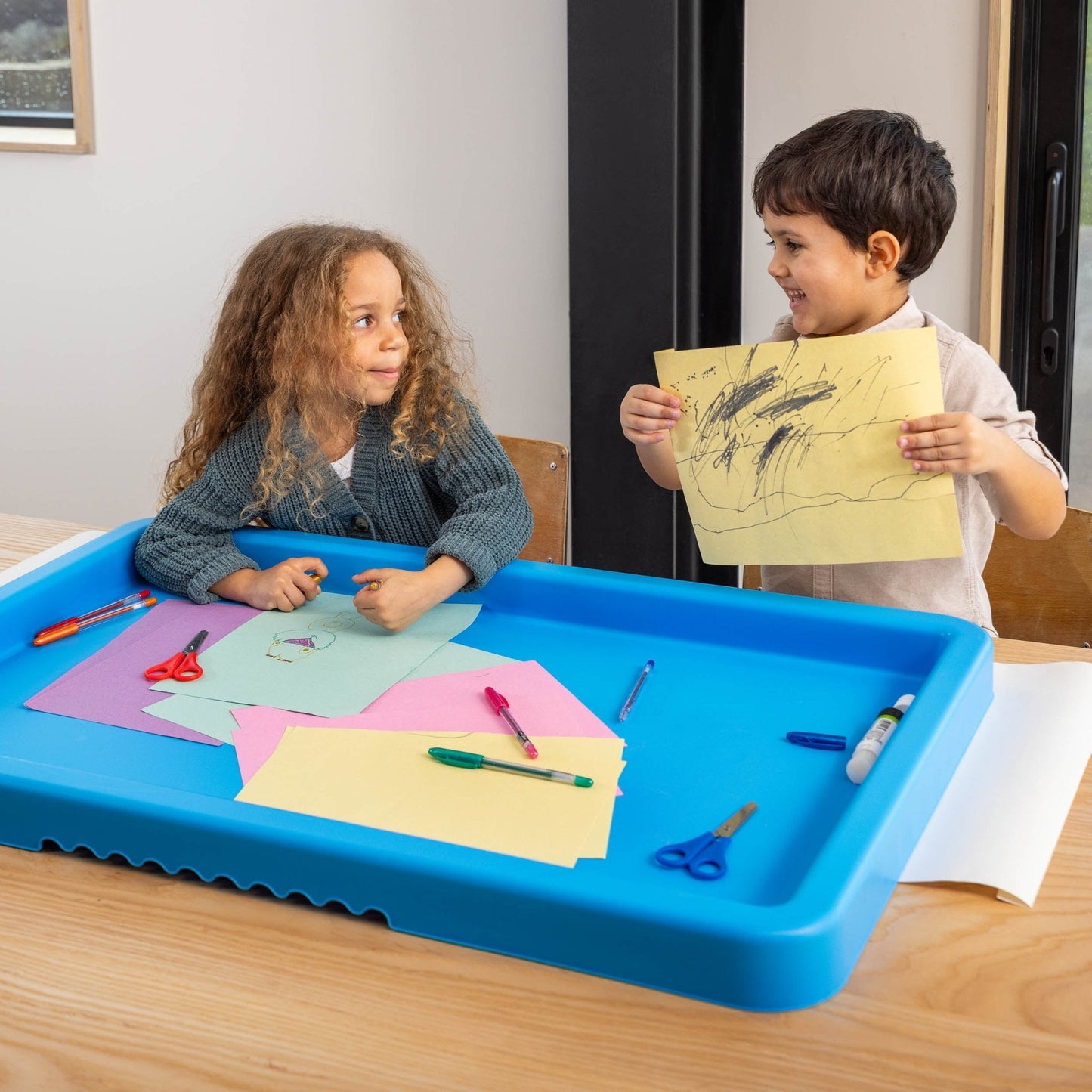 Playhouse - PlayTray - Activiteitentafel blauw + Verstelbaar onderstel set - Playlaan