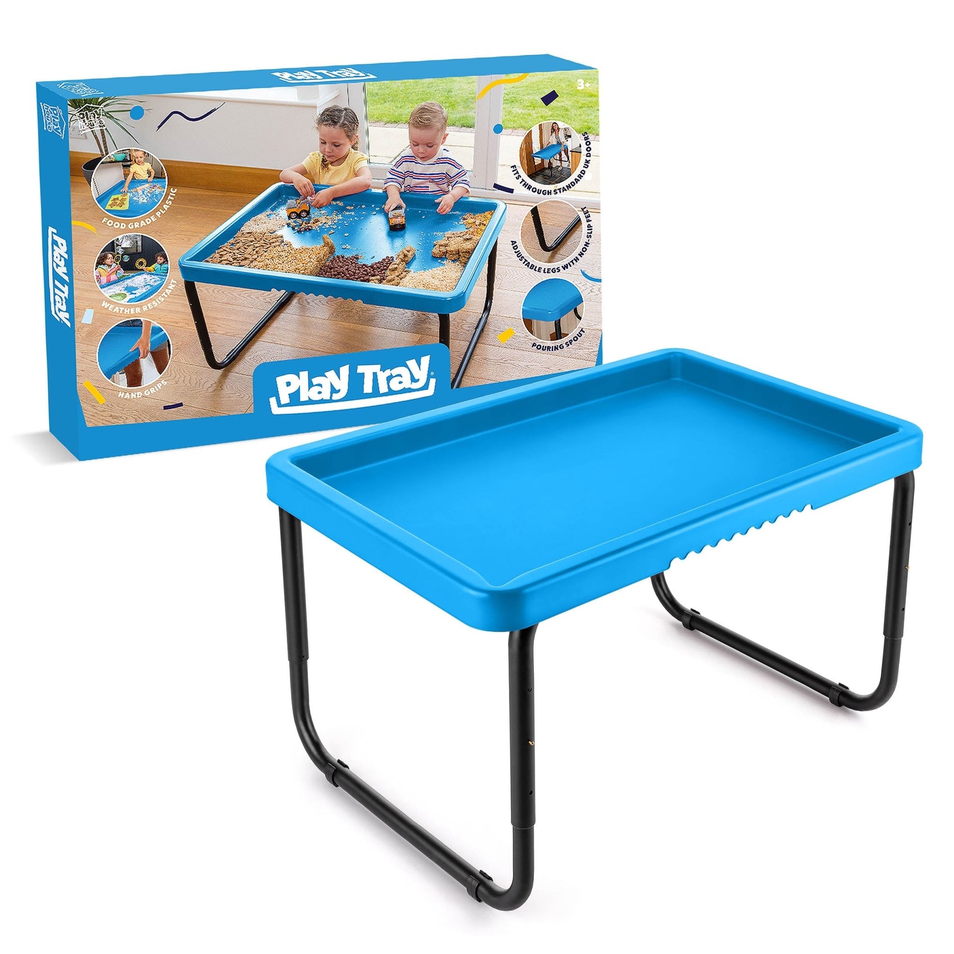 Playhouse - PlayTray - Activiteitentafel blauw + Verstelbaar onderstel set - Playlaan