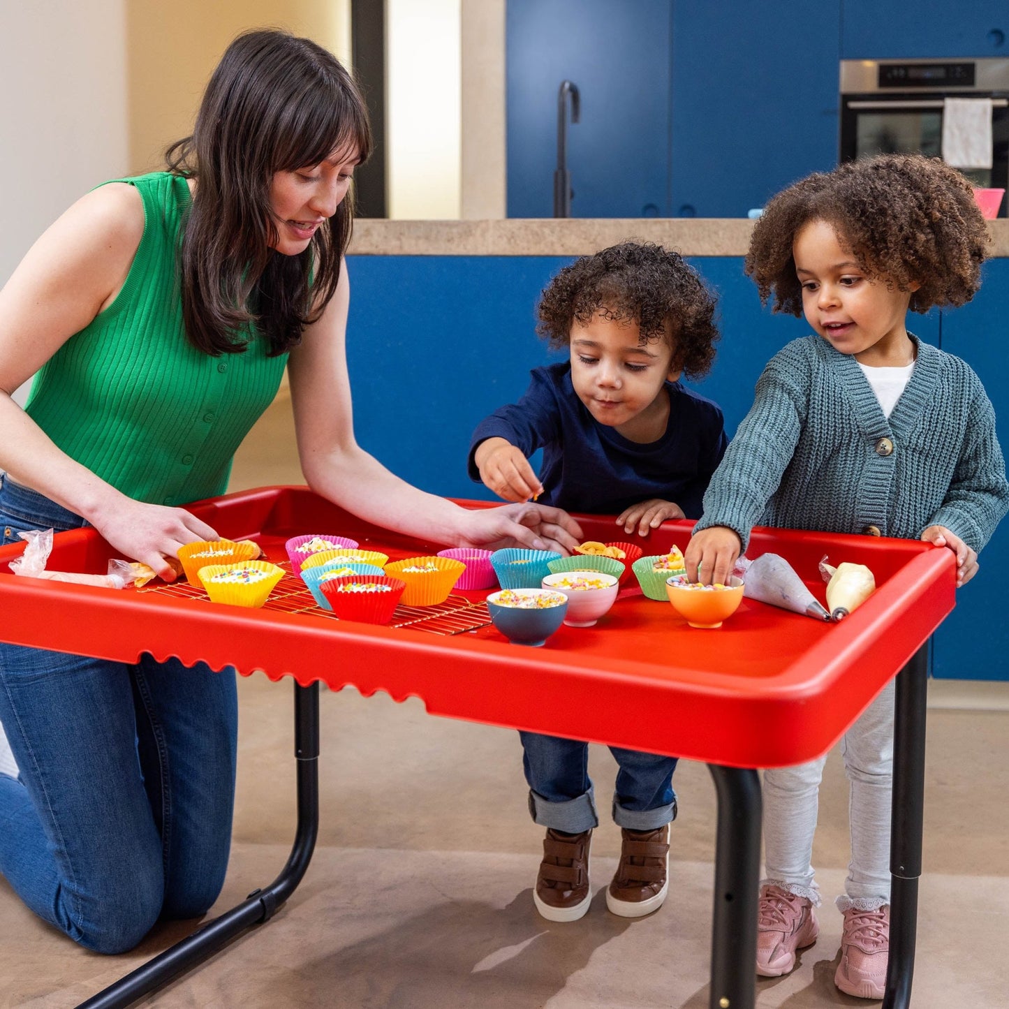 Playhouse - PlayTray - Activiteitentafel rood + Verstelbaar onderstel set - Playlaan