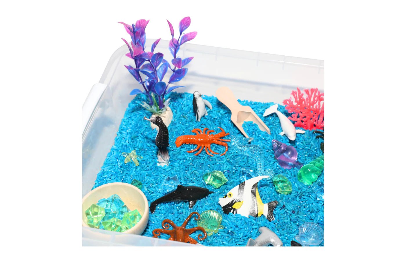 PlaySo - Sensory Play Tray - onderwater wereld speelrijst - PlaySo - Playlaan