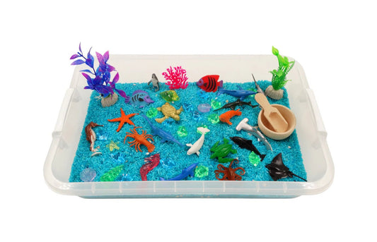 PlaySo - Sensory Play Tray - onderwater wereld speelrijst - PlaySo - Playlaan