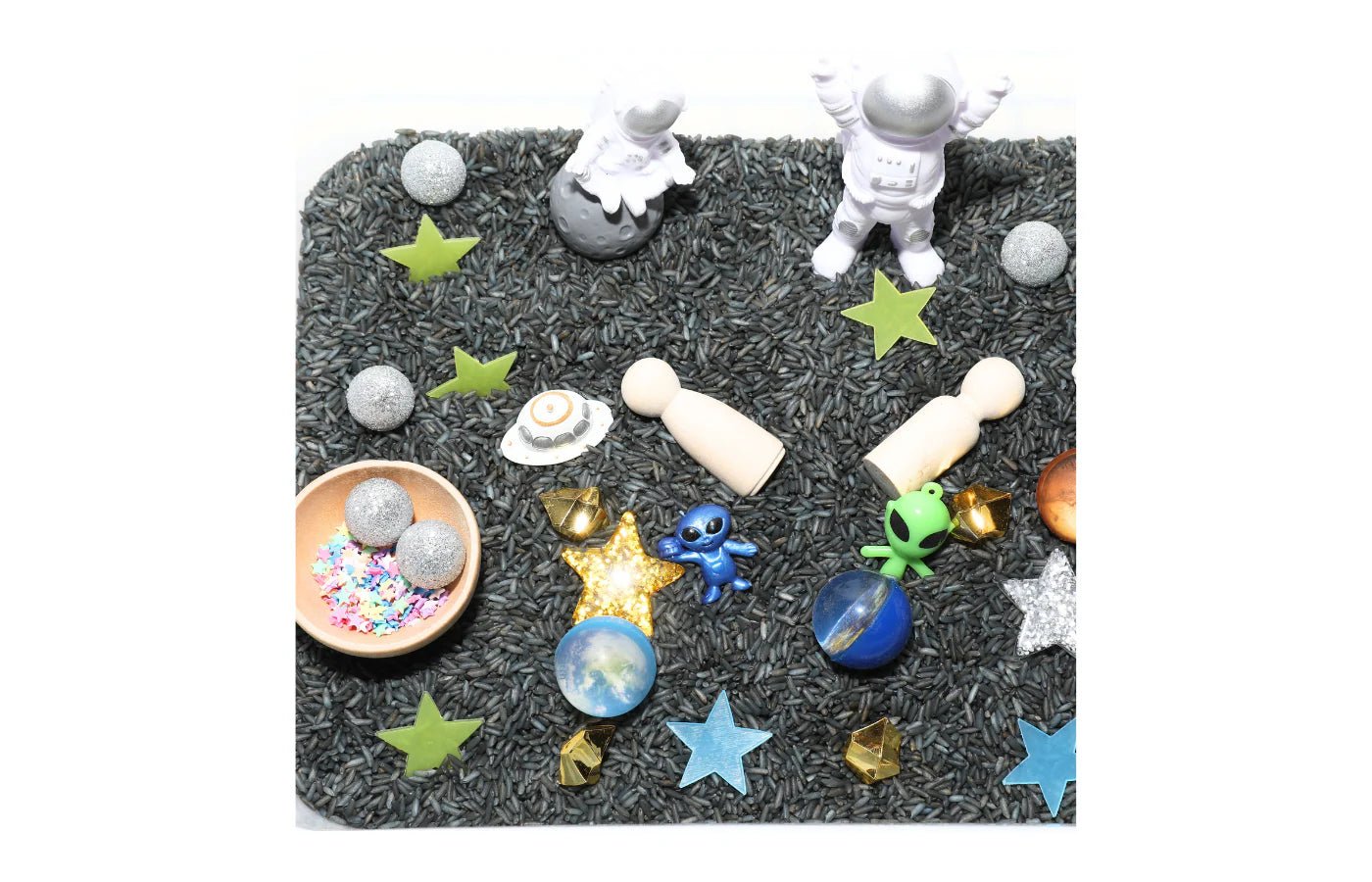 PlaySo - Sensory Play Tray - ruimte speelrijst - PlaySo - Playlaan