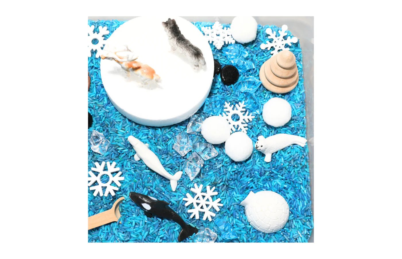 PlaySo - Sensory Play Tray - winter speelrijst - PlaySo - Playlaan