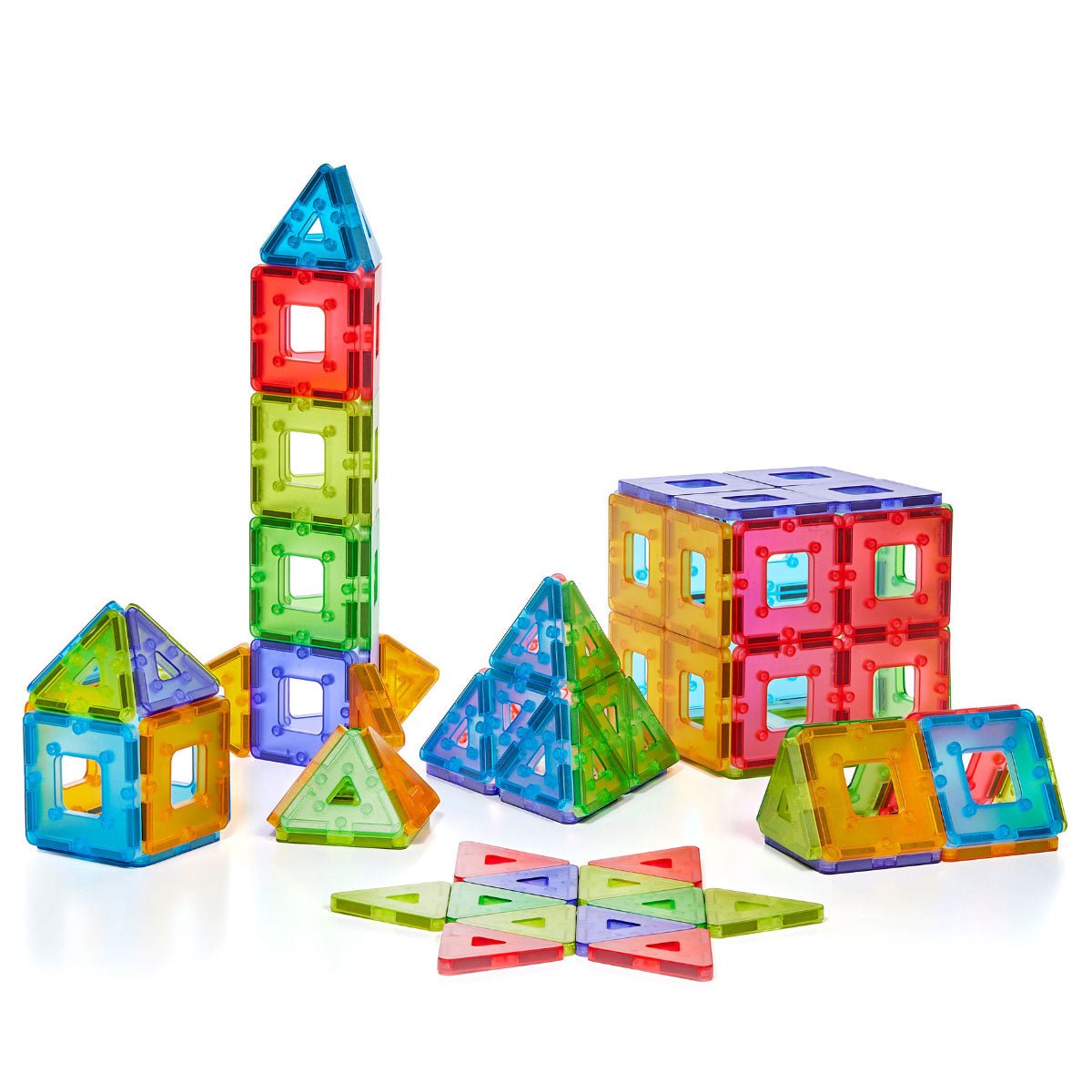 Polydron - Polydron - Kindermag transparante magnetische klassenset (96st) - Playlaan