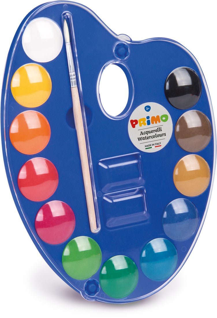 Primo - Aquarelverf verf 12 kleuren incl. kwast - Playlaan