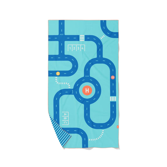 Quut - Quut - Strandlaken Speelhanddoek L (180 x 100cm) - Wegen - Playlaan