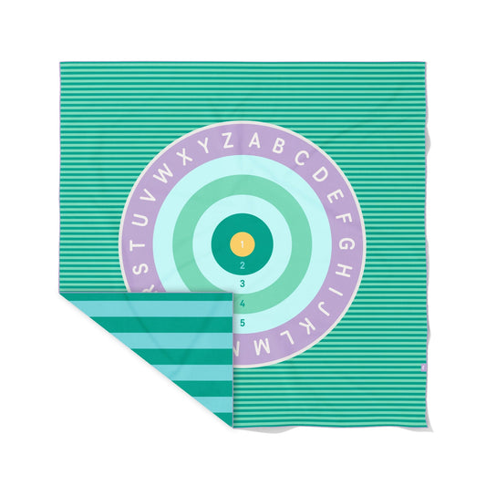 Quut - Quut - Strandlaken Speelhanddoekl XL (180 x 180cm) - Alfabet Bullseye - Playlaan