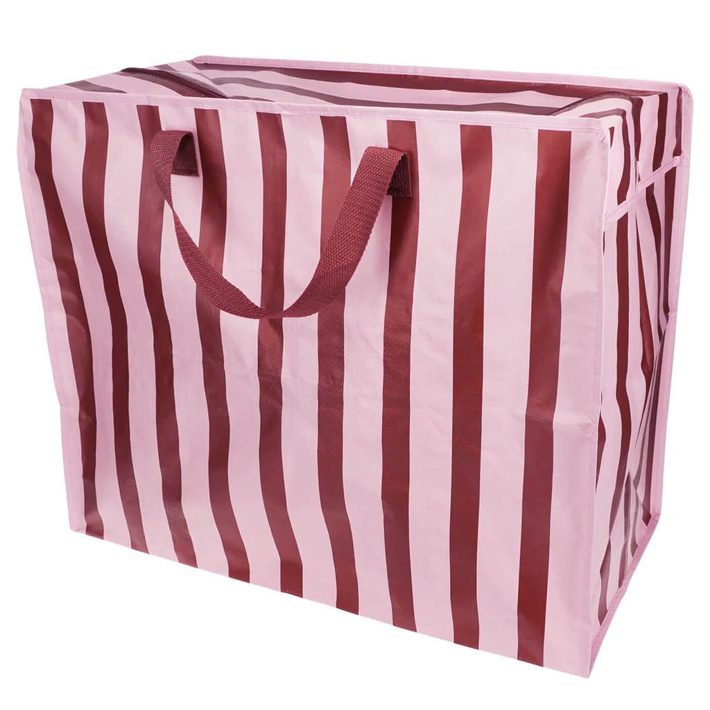 Rex London - Rex London - Jumbo opbergtas - Pink with brown stripe Vintage - Playlaan