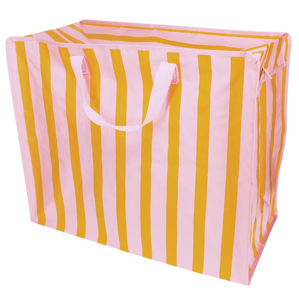Rex London - Rex London - Jumbo opbergtas - Pink with orange stripe - Playlaan