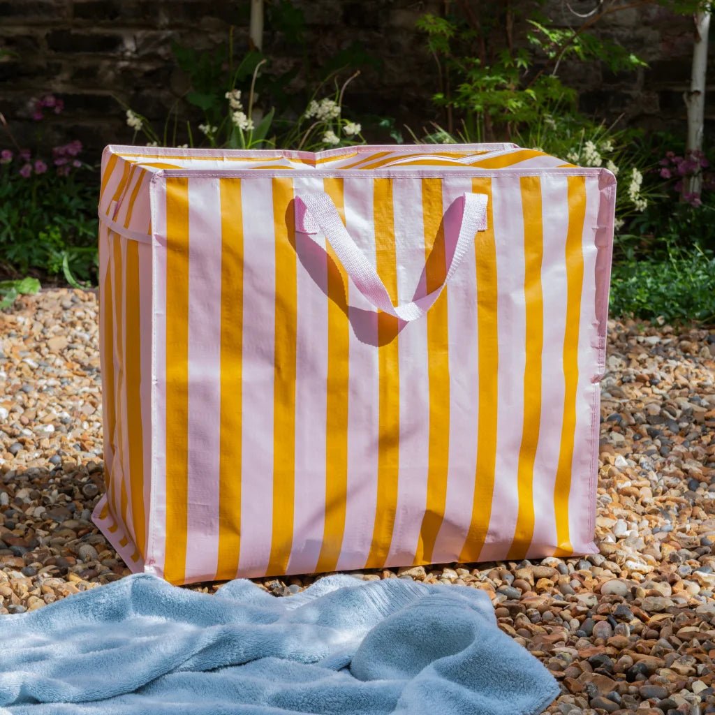 Rex London - Rex London - Jumbo opbergtas - Pink with orange stripe - Playlaan