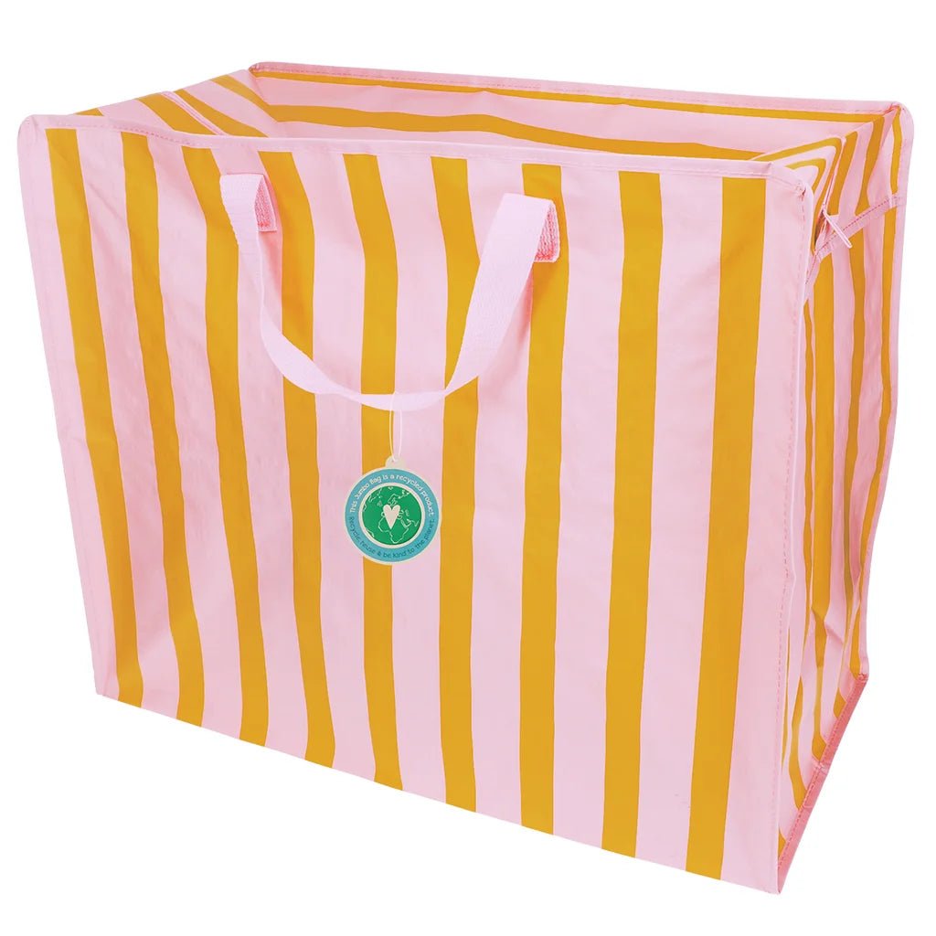 Rex London - Rex London - Jumbo opbergtas - Pink with orange stripe - Playlaan