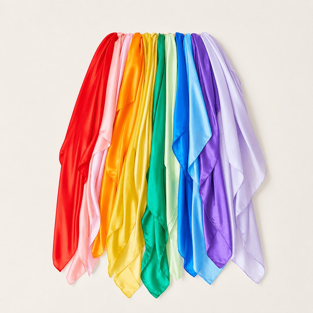 Sarah's Silks - Sarah's Silks - Speelzijde set van 12 (89x89cm per doek) - Playlaan
