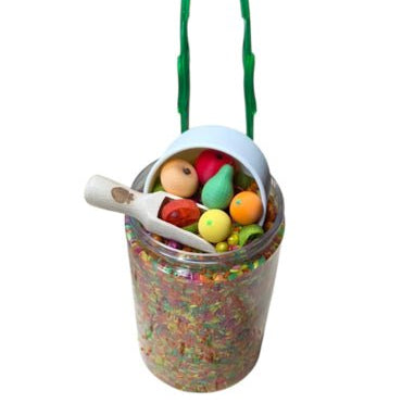 SensoryFun - SensoryFun - PourAndPlay sensorische speelpot - Fruitsalade - Playlaan