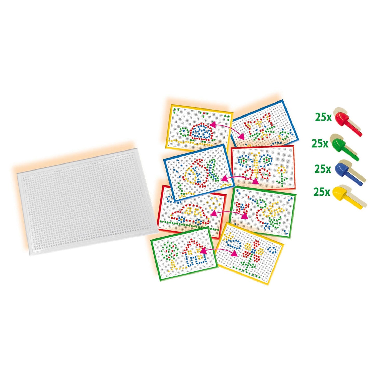 SES - Mozaïekbord set met Voorbelden - Montessori - Playlaan
