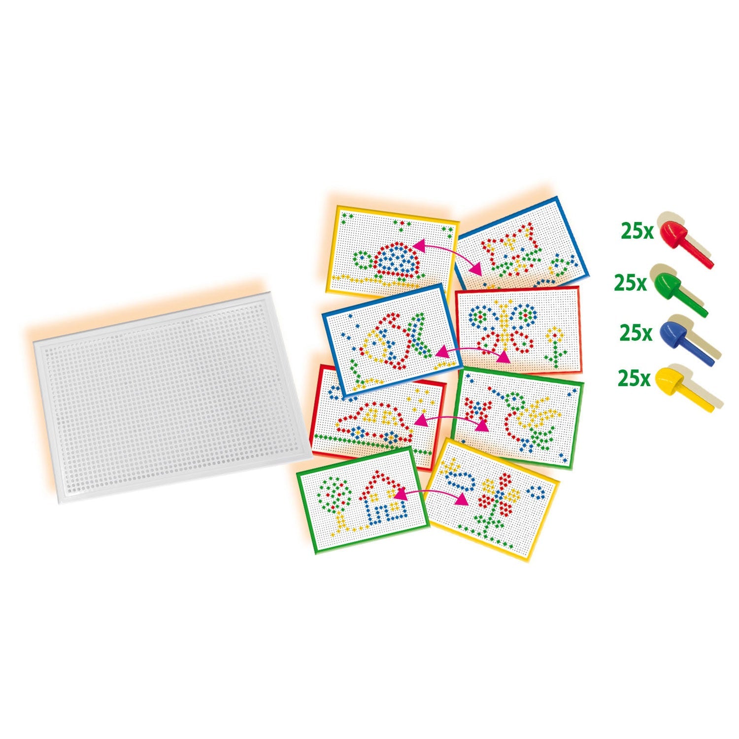 SES - Mozaïekbord set met Voorbelden - Montessori - Playlaan