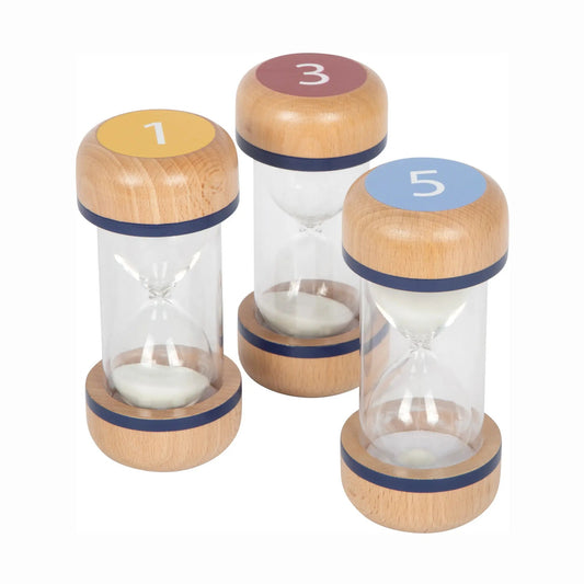 Small Foot - Small Foot - Educatieve zandloperset van hout set van 3 - Playlaan