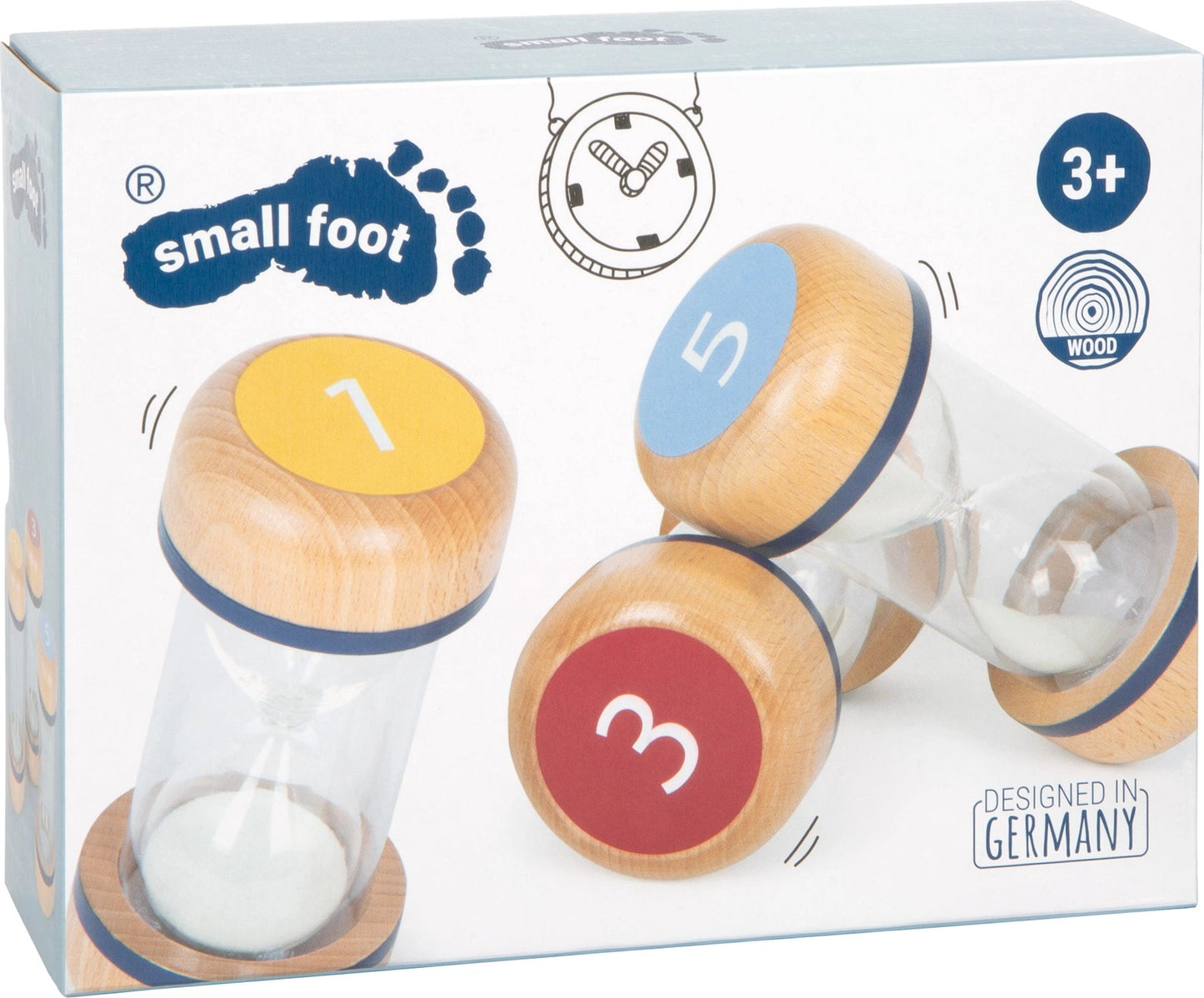 Small Foot - Small Foot - Educatieve zandloperset van hout set van 3 - Playlaan