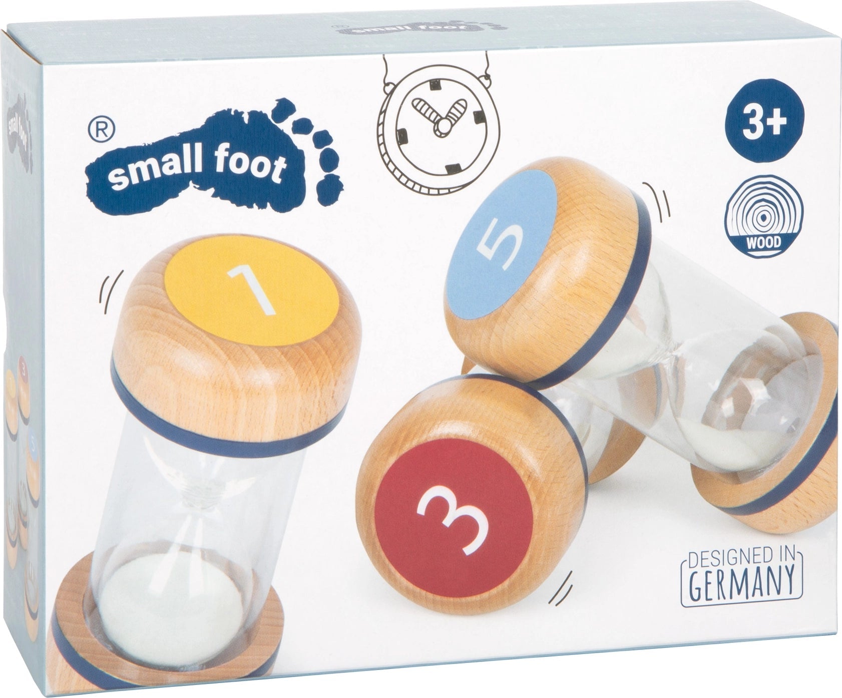 Small Foot - Small Foot - Educatieve zandloperset van hout set van 3 - Playlaan