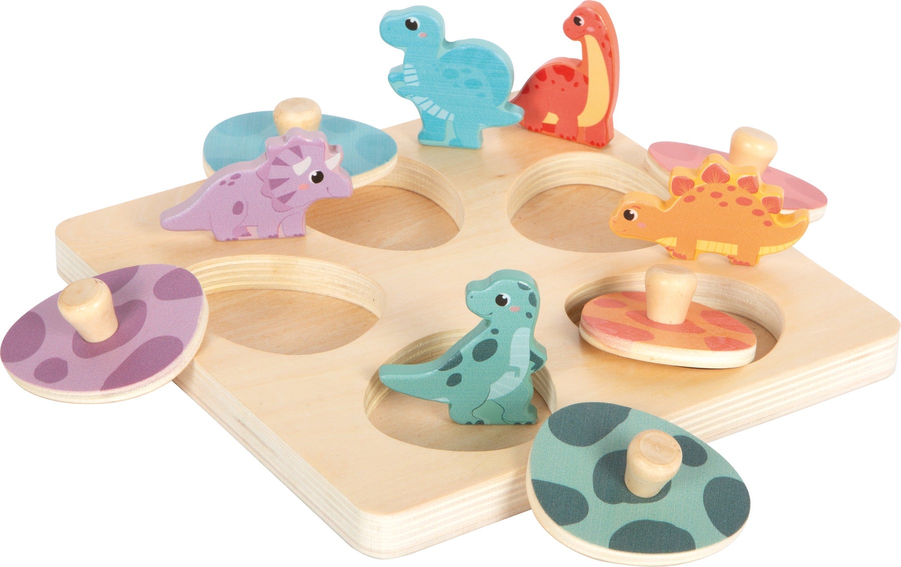 Small Foot - Small Foot - Houten dinosauruspuzzel en memo spel - Dino - Playlaan