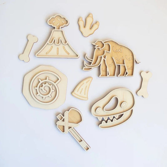 Studio de Rijk - Studio de Rijk - Houten vulvormen speeltrayset - De prehistorie - Playlaan