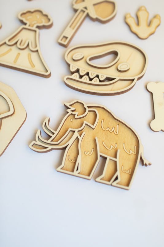 Studio de Rijk - Studio de Rijk - Houten vulvormen speeltrayset - De prehistorie - Playlaan