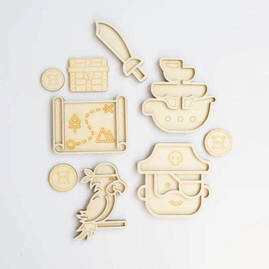 Studio de Rijk - Studio de Rijk - Vulvormen Speeltray miniset - Piraat - Playlaan