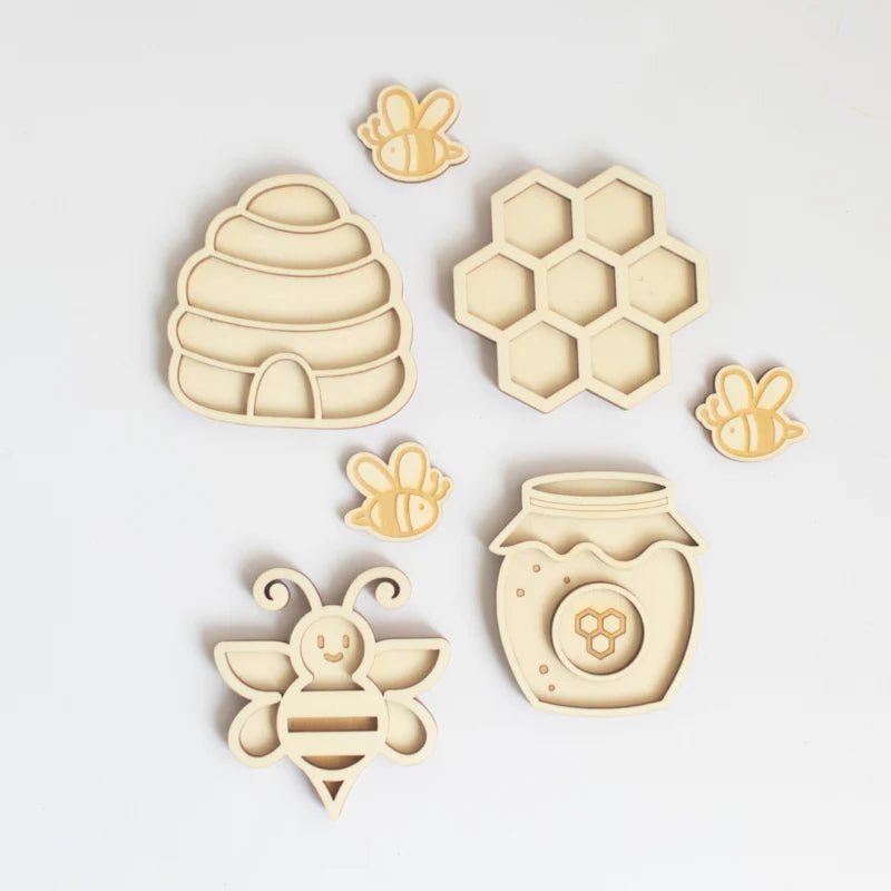Studio de Rijk - Studio de Rijk - Vulvormen speeltray set - De honingbij set van 4 - Playlaan