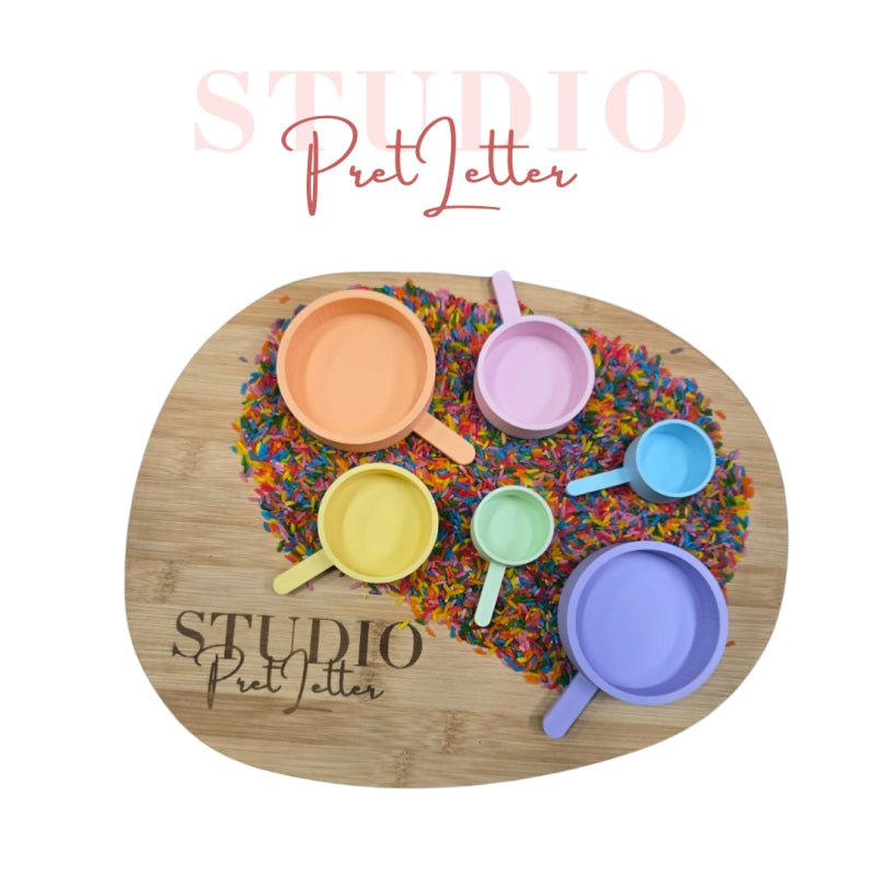 Studio Pretletter - Studio Pretletter - Schepjes set PLA Kleur Pastel (Oranje, Geel, Groen) - Playlaan