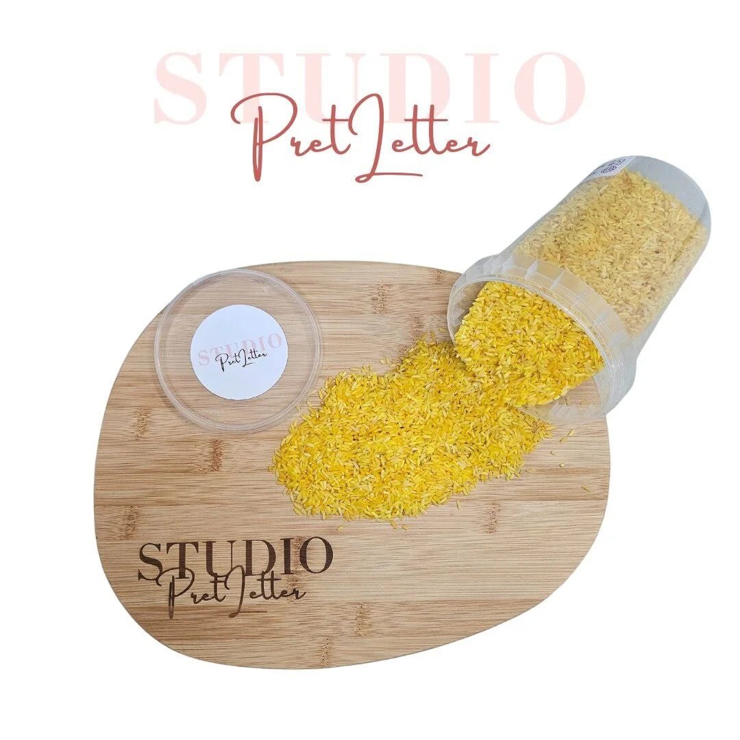 Studio Pretletter - Studio Pretletter - Speelrijst regenboog kleuren - Set van 6 potjes (3kg) - Playlaan