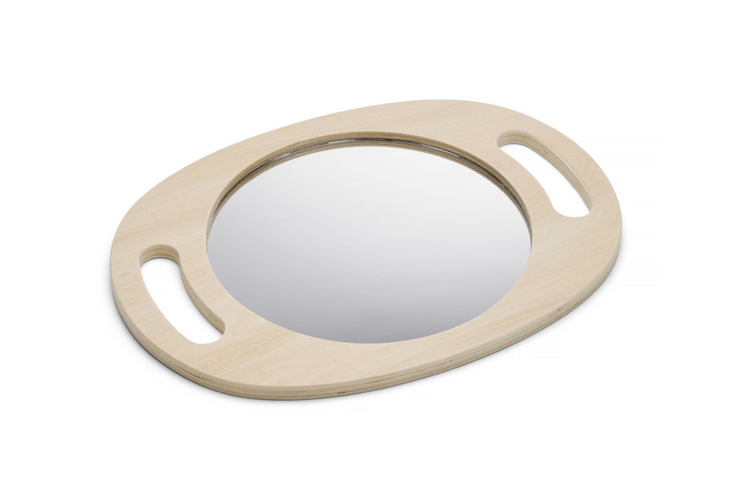 Tickit - HAND HELD WOODEN MIRROR - L 31 cm - Playlaan