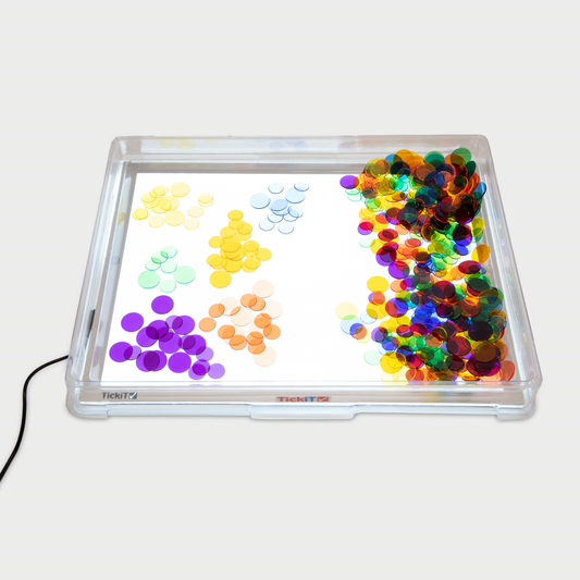 Tickit - Tickit - A3 lichtpaneel met transparante speeltray voor sensorisch spel - Playlaan