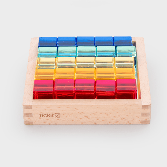 Tickit - Tickit - Edelsteen - kubussen in spiegeltray (25 stuks) - Playlaan