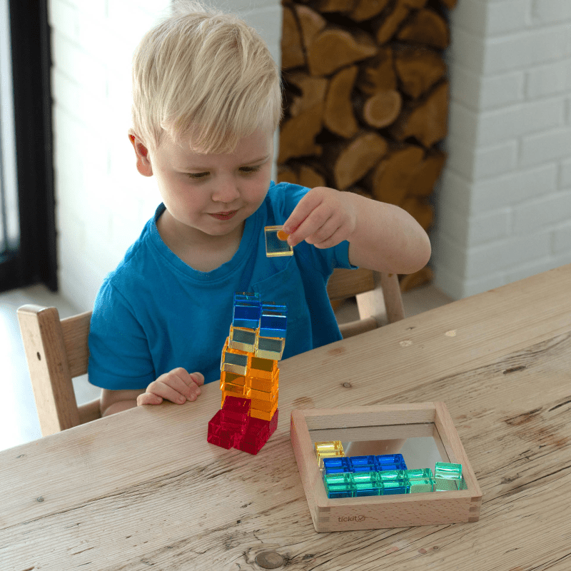 Tickit - Tickit - Edelsteen - kubussen in spiegeltray (25 stuks) - Playlaan